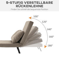 Sofá Cama con función de Cama, 63x73x81 cm, tapizado, moderno Estilo, Tecnológico, experiencia inteligente, con respaldo regulable en 5 posiciones, ahorra Espacio, resistente, aspecto aterciopelado, marron claro - details 1