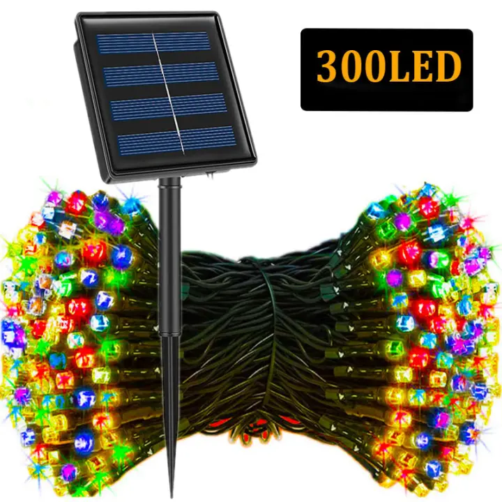 Luces De Cadena Solar LED Exterior 330LED 8 Modos 33m Impermeable Para Decoración De Jardín Y Boda Luz De Navidad Festiva - 1