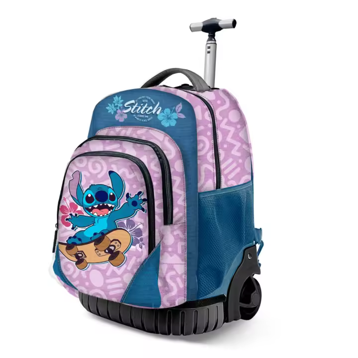KARACTERMANIA - Disney Lilo y Stitch Skate Mochila Escolar con Ruedas Trolley GTS FAN - 1