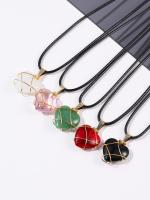 Set De 5 Collares De Piedra Natural Y Cristal Para Mujer Forma De Corazón Amehtysts Opal Azul Colgante Pendulum Choker Fashion Unisex - details 0