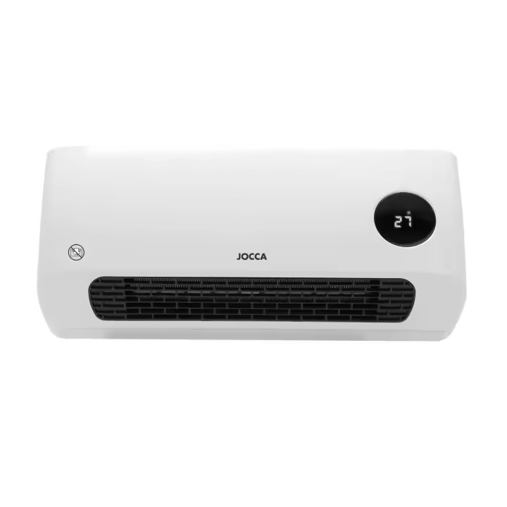 Calefactor y ventilador de pared Jocca con una potencia de 2000W, mando a distancia para programar el termostato y temporizador, con tecnología PTC y función de puerta o ventana abierta - 1