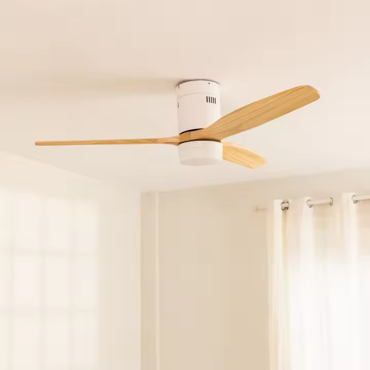 CREATE - Ventilador de Techo 40W Silencioso Ø132 cm - 6 velocidades, Función verano/invierno - Motor Blanco - WIND CALM - 1