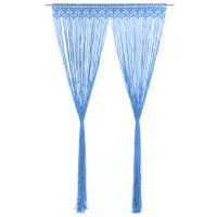 vidaXL Cortina de Macramé Algodón 140x240 cm Persiana Translúcida Ventana Color Crema,  Azul,  Antracita y mas - details 1