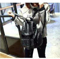 Mochila Grande Para Mujer Con Cordón De Cuero Sintético Moda Viaje Casual Bolso De Hombro Laptop Mochila Bolsa De Mano Plegable Y Expansible - details 1