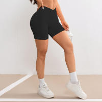 Shorts De Yoga Para Mujer Con Cintura Cruzada V 3.5 Shorts De Entrenamiento Fitness Deportivos Sin Bolsillos Regular Nylon Spandex - details 9