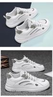 Zapatos De Hombre Primavera Verano Algodón Transpirable Casual Plataforma Bajo Blanco Moda 2024 Zapatillas De Cuero Artificial Talla Verdadera - details 24