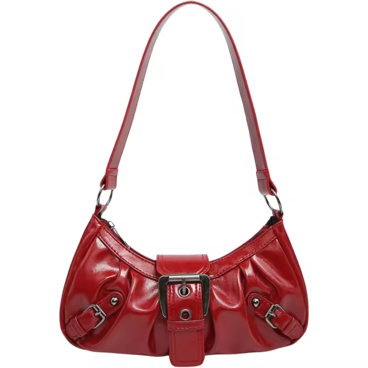Bolso de hombre con ASA Superior para Mujer, con Boton, estilo punk, tipo Hobo - 1
