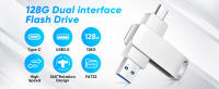 Unidad USB, unidad flash USB de 128 G, memoria USB 3.0, unidad USB tipo C para computadora, computadora portátil, Android, fotos, videos, música y archivos - details 0