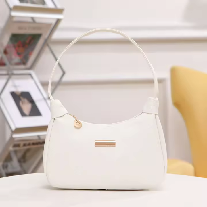 Nueva Bolso De Hombro Moda Dulce Y Elegante En Color Sólido Con Patrón De Lichi Bolso Versátil Coreano Para Mujer - 1