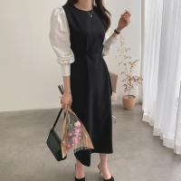 Vestido Wrap Vintage REALEFT Para Mujer Con Cinturón Manga Larga Cuello Redondo Adecuado Para Oficina Estilo Elegante Talla Regular Longitud De Pierna - details 22