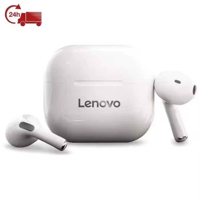 Lenovo LP40 - Auriculares Inalámbricos Bluetooth 5.1 con Cancelación de Ruido, Micrófono Integrado, Funda de Carga Rápida, Resistencia IPX6 y Compatibilidad con iPhone, Android y AirPods - 1