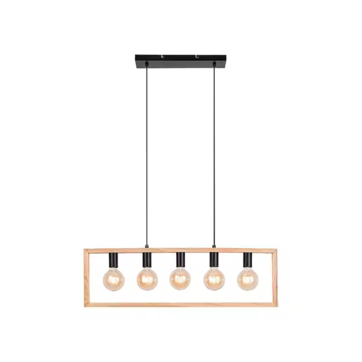 Lámpara Colgante E27 X4 Madera Negro Estilo Escandinavo Metal IP20 INDIGO  RABALUX - 1