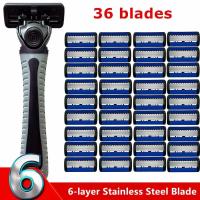 Afeitadora Manual De Seguridad Razor Clásica 6 Cuchillas Para Hombres Y Mujeres Eliminación De Vello En Cara Y Bikini - details 0