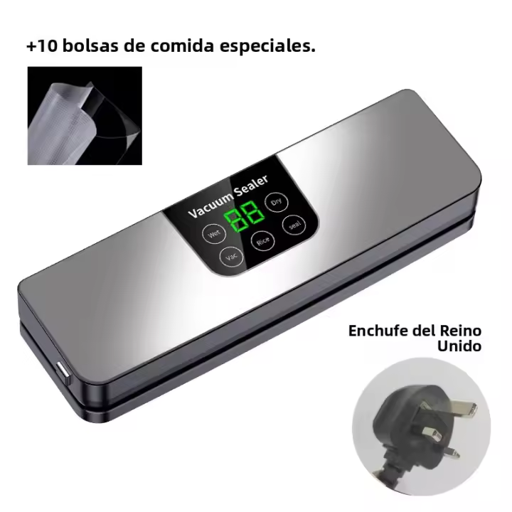 Máquina Selladora De Alimentos Eléctrica Con ExTRACTOR De VACÍO Seco/Húmedo Pantalla Digital Botones Táctiles Desmontaje Para Limpieza - 1