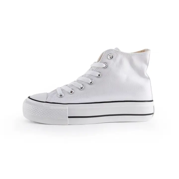 ANDY-Z  AZ1002  Blanco Zapatillas de lona alta para  mujer.  plataforma suela - 1