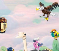 Bloques De Construcción De Animales De La Ciudad Figuras De Pájaros Corocoros Cisnes Murciélagos Pinguino Flamingo Juguetes Educativos Cognitivos Para Niños - details 0