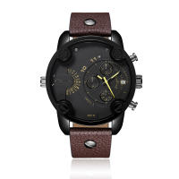 Reloj De Pulsera Masculino CAGARNY 6819 Grande Dial Cuero Resistente Al Agua Moda Casual Marca Original Con Fecha Y Marcadores Arábigos - details 2