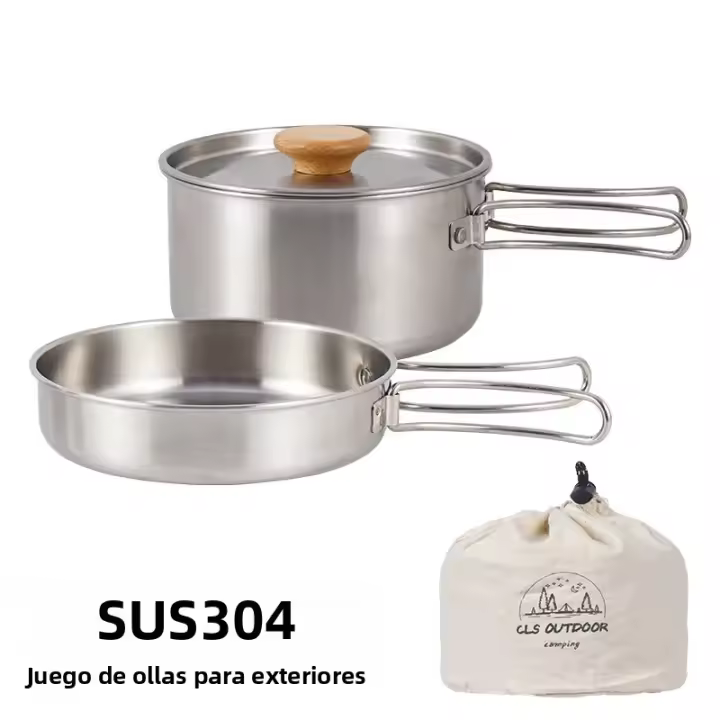 Juego De Ollas Para Camping NOBANA De Acero Inoxidable 304 Kit De Cocina Al Aire Libre Equipamiento De Picnic Y Senderismo - 1