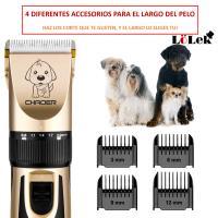 Kit de aseo para perros : recargable, inalámbrico, recortadores de pelo de mascotas silenciosos y de bajo ruido para perros, gatos y otras mascotas (dorado) - details 2