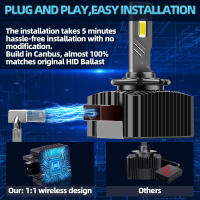 Bombillas De Faros LED D1S D3S Canbus 60000LM D4S D5S D2S 120W CSP Chip Luz Carro 12V 6000K Xenon HID Universal Para Coche - details 5