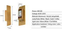 Lámpara De Pared LED 6W Moderna Y Sencilla Para Interior Iluminación Doméstica Para Dormitorio Sala De Estar Pasillo Decoración Aluminio AC85-265V - details 15