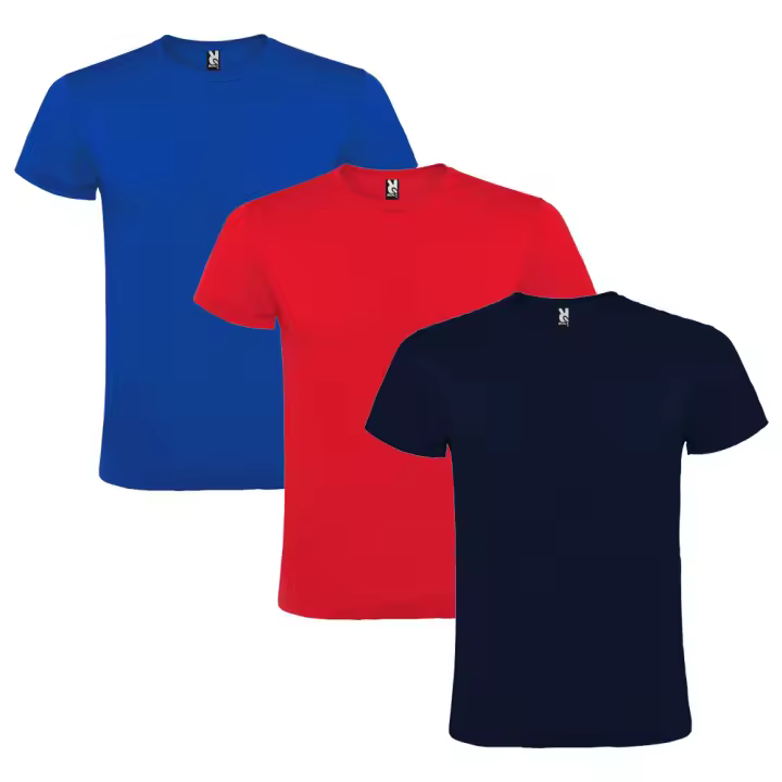 ROLY Pack 3 camisetas básicas de algodón, Unisex, Gramaje 150g/m2, Cuello redondo y Manga corta tubular | Tallas L-XL - 1
