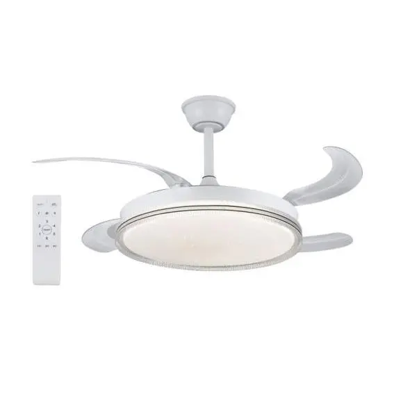 Ventilador de Techo con Luz LED 70W y Control Remoto Motor DC Silencioso 6 Velocidades Temporizador Iluminación Regulable 3000K-4200K-6500K 107cm - 1