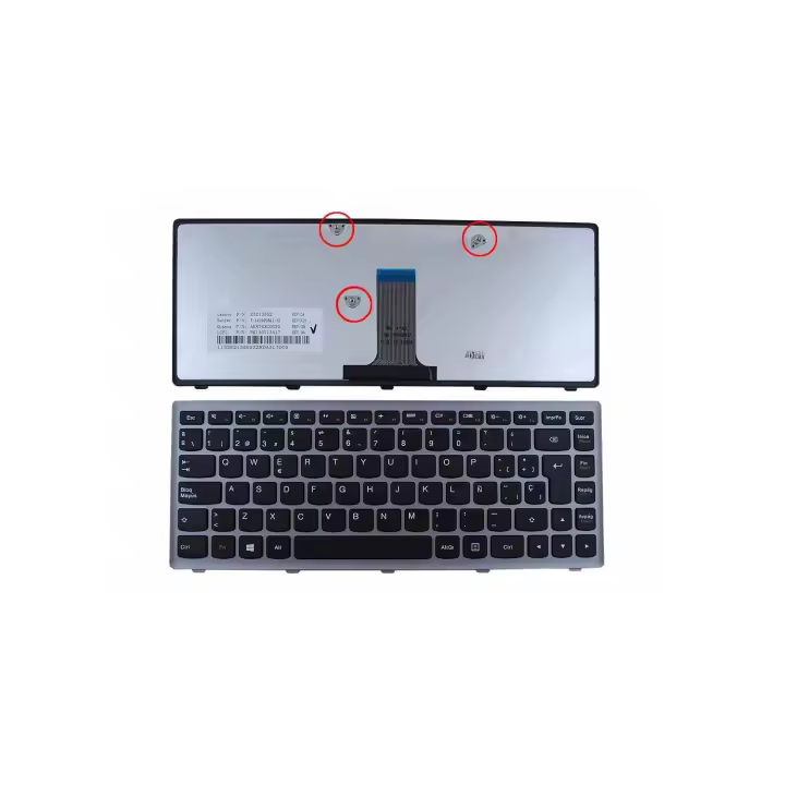 TECLADO PARA PORTÁTIL LENOVO FLEX 14 G400S NEGRO CON MARCO PLATA - 1
