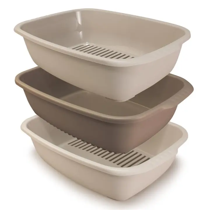 Bandeja para gatos higiénica triple . Con la combinación de estas 3 bandejas areneras se consigue filtrar la arena limpia y separar los restos orgánicos en la bandeja superior Arquivet. - 1