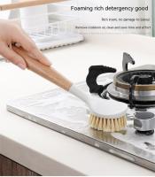 Cepillo De Limpieza De Cocina Multifuncional Con Mango Largo Y No Grasoso Para Ollas Tazas Y Platos Material De Madera - details 5