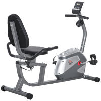 HOMCOM Bicicleta Estática Reclinada con Pantalla LCD y Volante de Inercia de 3 kg Resistencia Magnética de 8 Niveles Asiento Ajustable 121,5-136x62,5x98 cm Gris - details 0