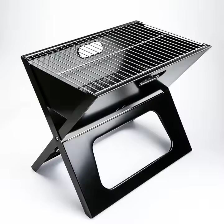Inuitz Barbacoa portátil plegable - fabricada en hierro, resistente a la corrosión, limpieza sencilla, asa de acero inoxidable para facilitar el transporte, peso ligero - 1