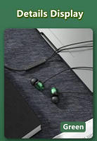 Auriculares magnéticos con cable para Gamer, cascos de Metal verde, estéreo de graves HiFi, 3,5mm, AUX o tipo C, micrófono HD, cancelación de ruido, uso cómodo - details 14