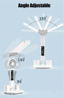 Lámpara De Escritorio LED Con Ventilador Y Reloj Digital USB Luz De Lectura Táctil Plegable De 3 Colores Luz Nocturna Para Ojos Cuidado - details 11