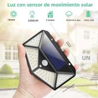 Iluminación Solar Exterior 100LEDs Luz De Pared Para Jardín Y Patio Iluminación Guida Del Hogar Super Brillante Instalación Auto-Contenida - details 2