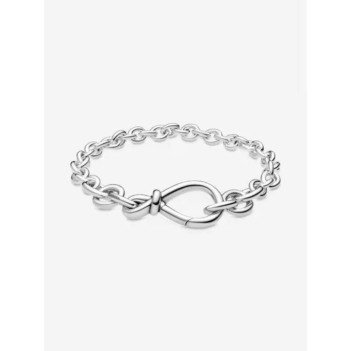 Pandora - VENTA FINAL - Pulsera de Cadena with infinite nude Grueso-Plata de Ley - 1