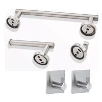 Juego de accesorios de Baño de 5 piezas, soporte de Papel, Regalo adhesivo, juego de baño multimtifción Plisado W - details 1