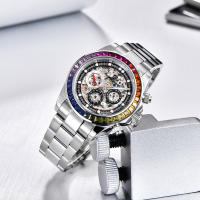 Reloj Mécanico De Lujo PAGANI DESIGN Para Hombre Con Bisel De Cerámica Arco Iris Resistente Al Agua De Acero Inoxidable Y Correa De Goma - details 14