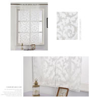 L Cortina De Cocina LEEJOOM Cortina De Ventana Moderna Tratamiento De Tela Tule Transparente Panel Jaccard Blanco Negro - details 1