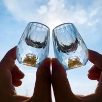 Vaso De Vidrio De Lujo Para Vodka Sake Shochu Liqueur Doble Fondo Con Papel De Oro Para Té Regalo Elegante Para Bares Y Fiestas - details 6