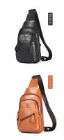 BULLCAPTAIN Bolsa De Pecho Para Hombre 2023 Cuero Genuino Gran Capacidad Casual Estilo Clásico Con Cierre De Cremallera Y Hebilla - details 11