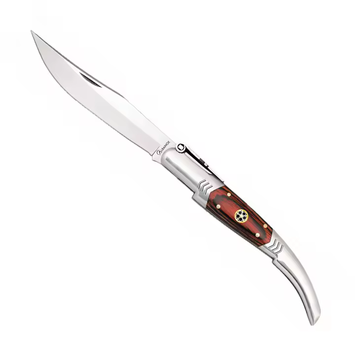 Navaja Albainox - Arabe Carraca, Acero Inoxidable. Hoja de 10 cm. Mango de Stamina Roja con Mosaico, Campig Caza, 01726 - 1