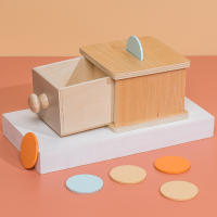 Juguetes Montessori Para Bebés Madera Caja De Monedas Con Cajón Juego De Aprendizaje Educativo Temprano Para Preescolar Ayuda En La Enseñanza De Los Niños - details 3