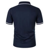 Camisa Polo Para Hombre De Manga Corta Color Sólido Casual Verano Transpirable Suelta Con Bolsillos Top Basic Splice Trendy - details 12