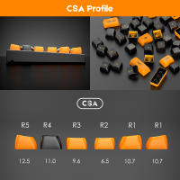 GMK Keycaps Set De 150 Teclas Doble Choque CSA Perfil PBT Para Teclado Mecánico De Juego Capas Negras Y Naranjas - details 4