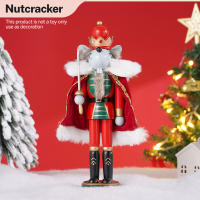 Nutcrackador De Madera 30CM Soldado Figura Artesanal Decoración De Navidad Para Escritorio Casa Regalo Para Niños - details 0