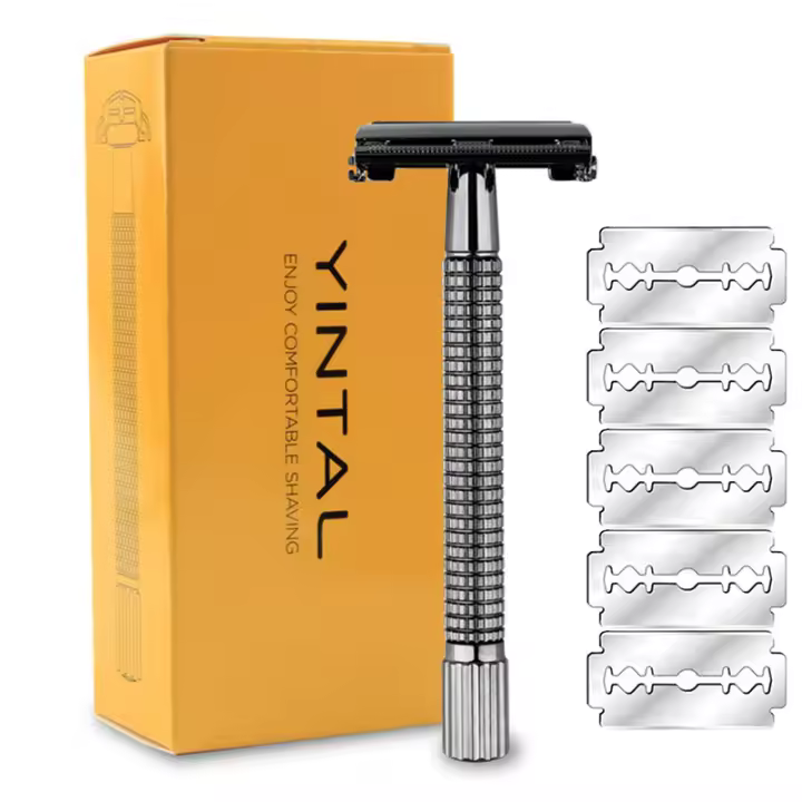 Afeitadora De Seguridad Clásica Para Hombres YINTAL Con Mango Largo Doble Borde Cincos Hojas Manual Para Rostro Cuerpo Y Axilas - 1