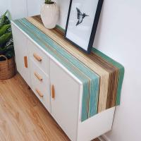 Mantel De Lino Con Estampado De Rayas De Gradiente De Colores Para Comedor Mesa De Televisión Y Entrada Sensación Ceremonial - details 23