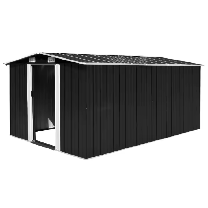 vidaXL CASETA DE JARDÍN METAL ANTRACITA 257X392X181 CM - 1