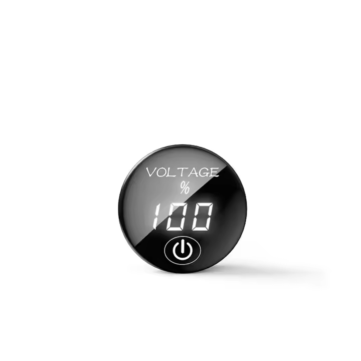 Voltímetro Digital LED Automotriz Para Motocicleta DC 5V-48V Con Pantalla De Capacidad De Batería Y Interruptor Táctil - 1